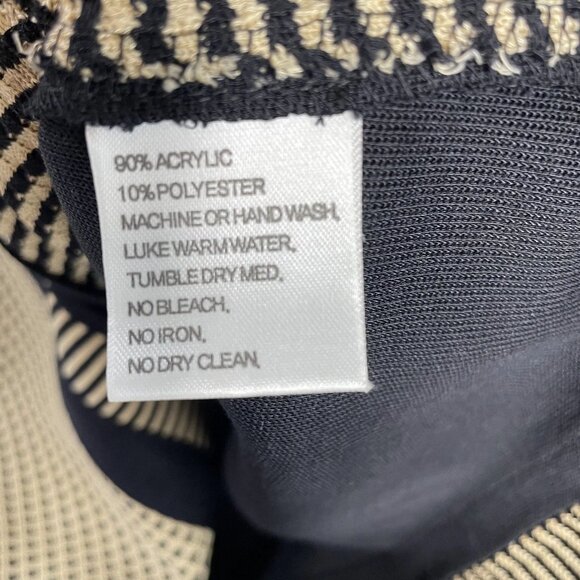 Misook Knit Cardigan Womens Small Black Geometric Long Sleeve Colorblock - Picture 8 of 9